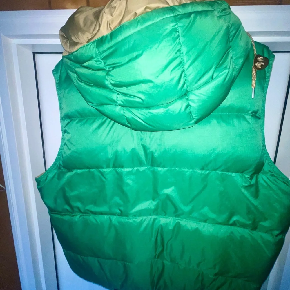 Ralph Lauren Teal Puffer Vest with Beige Details - Picture 2 of 4
